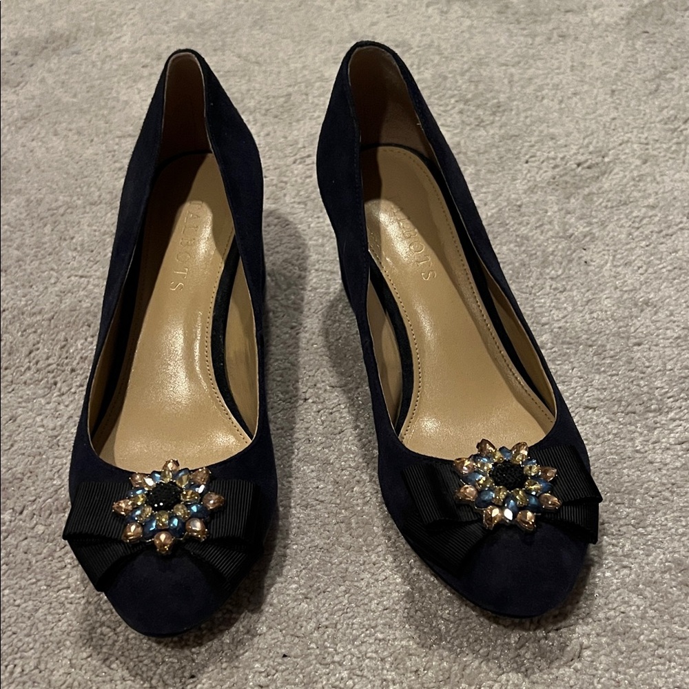 Talbots Midnight Blue Embellished Heels